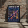 Benidorm Nightlife Strip Poster, Costa Blanca Spain Wall Art, Holiday Print