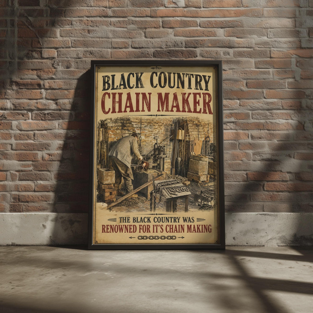 Black Country Chain Maker Poster, Vintage Industrial Wall Art Print, Blacksmith Gift