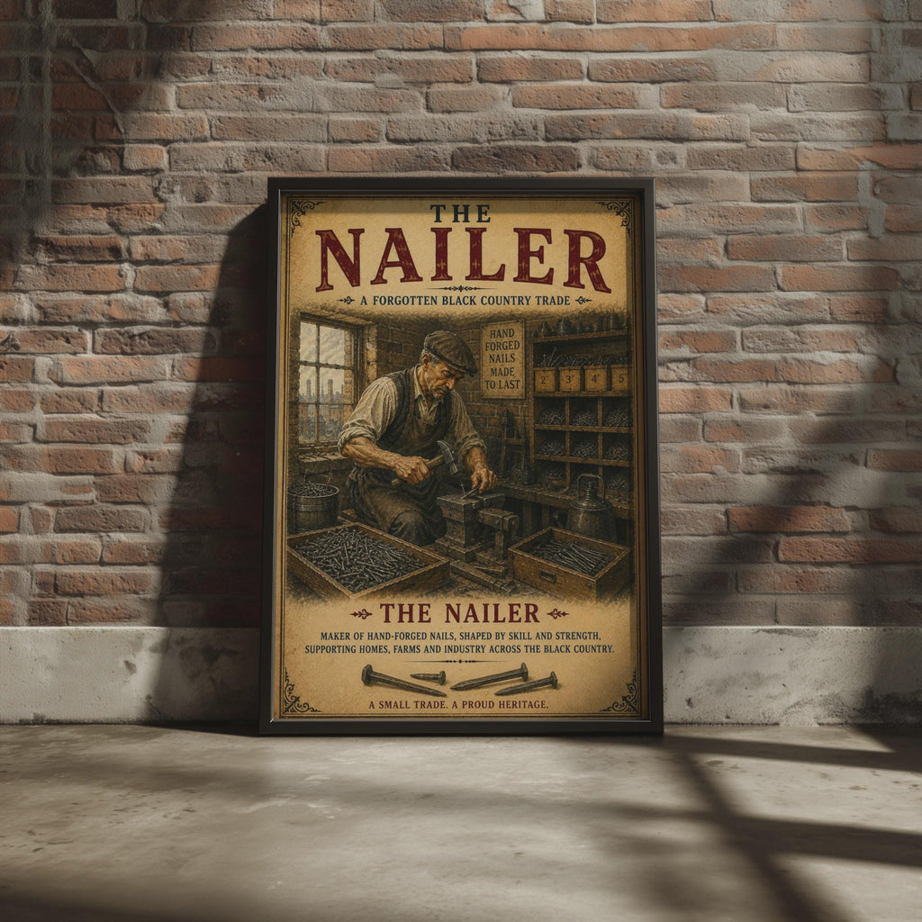The Nailer Black Country Trade Vintage Poster, Industrial Heritage Wall Art Print