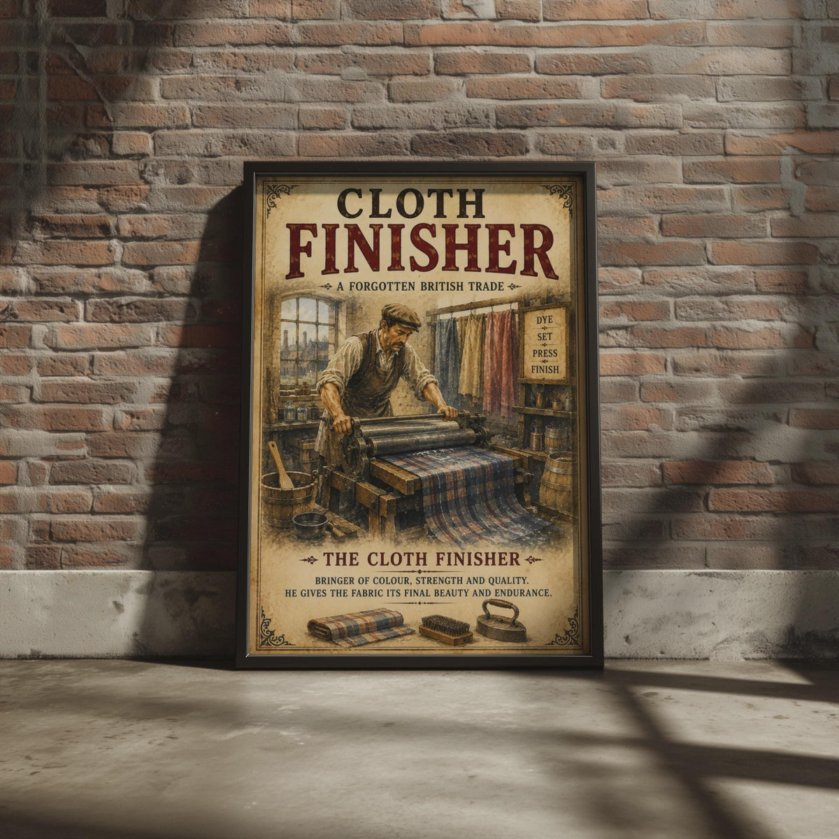Cloth Finisher Vintage Trade Poster, Forgotten British Trades Wall Art Print