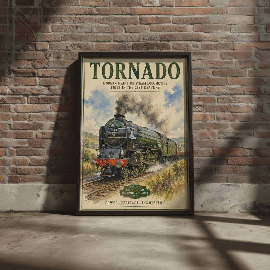 Tornado Steam Train Poster, A1 Locomotive 60163 Vintage Style Wall Art Print