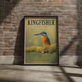 Kingfisher Poster, British Wildlife Wall Art, Vintage Bird Print, Nature Lover Gift