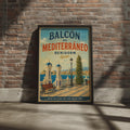 Benidorm Spain Vintage Travel Poster, Balcon del Mediterraneo, Spanish Coast Wall Art