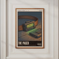 Retro Pager Poster, Legacy Tech Print, 90s Nostalgia Wall Art, Vintage Beeper Gift