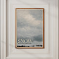 Snow Winter Wall Art Print, Grey Sky Poster, Magazine Style, Moody Weather Decor