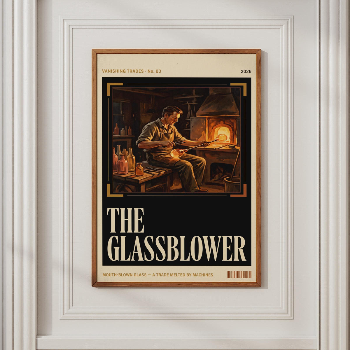Glassblower Vintage Trades Poster, Retro Craft Wall Art, Vanishing Trades Print