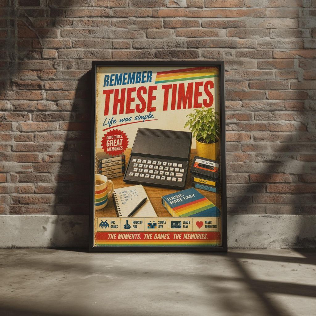 ZX81 Computer Retro Poster, Vintage 1980s Home Computing Wall Art, Nostalgia Print