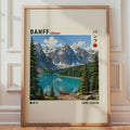 Banff Canada Travel Poster, Lake Louise Mountain Art, Canadian Rockies Print