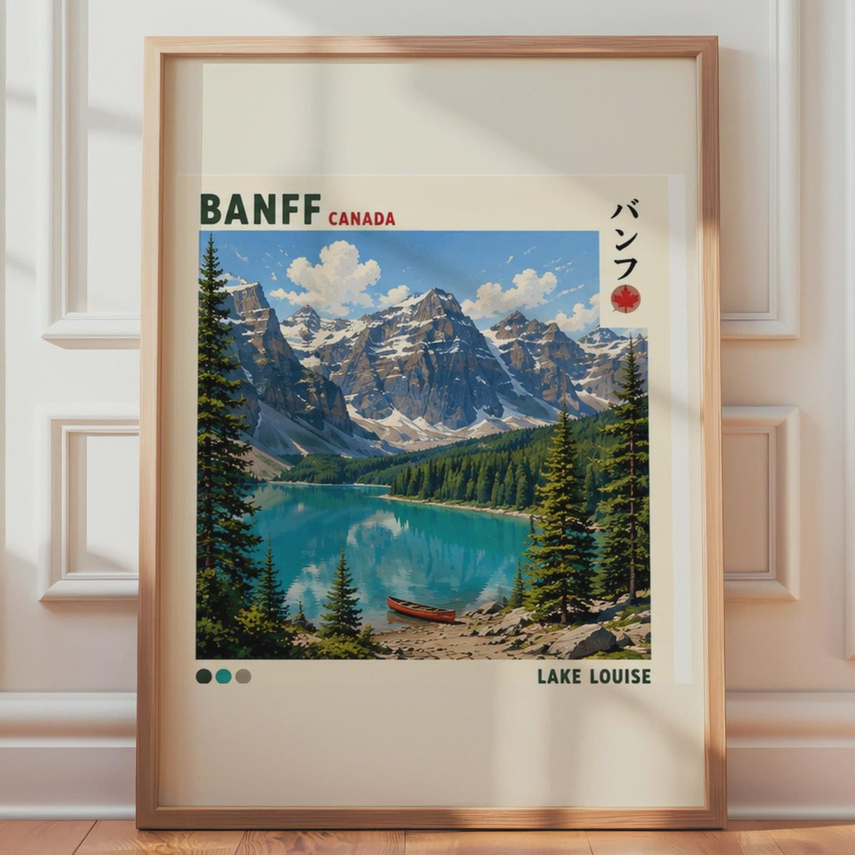 Banff Canada Travel Poster, Lake Louise Mountain Art, Canadian Rockies Print