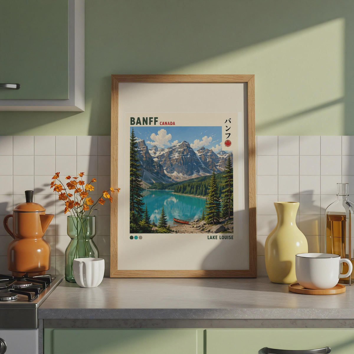 Banff Canada Travel Poster, Lake Louise Mountain Art, Canadian Rockies Print