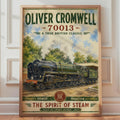 Oliver Cromwell 70013 Steam Train Poster, British Railways Vintage Wall Art Print