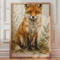 Red Fox Watercolour Print, British Wildlife Wall Art, Woodland Animal Poster (300 DPI)