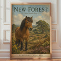 New Forest Pony Poster, Hampshire England Travel Wall Art, Horse Print