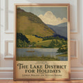 Lake District Vintage Travel Poster, Grasmere LMS Railway Wall Art Print