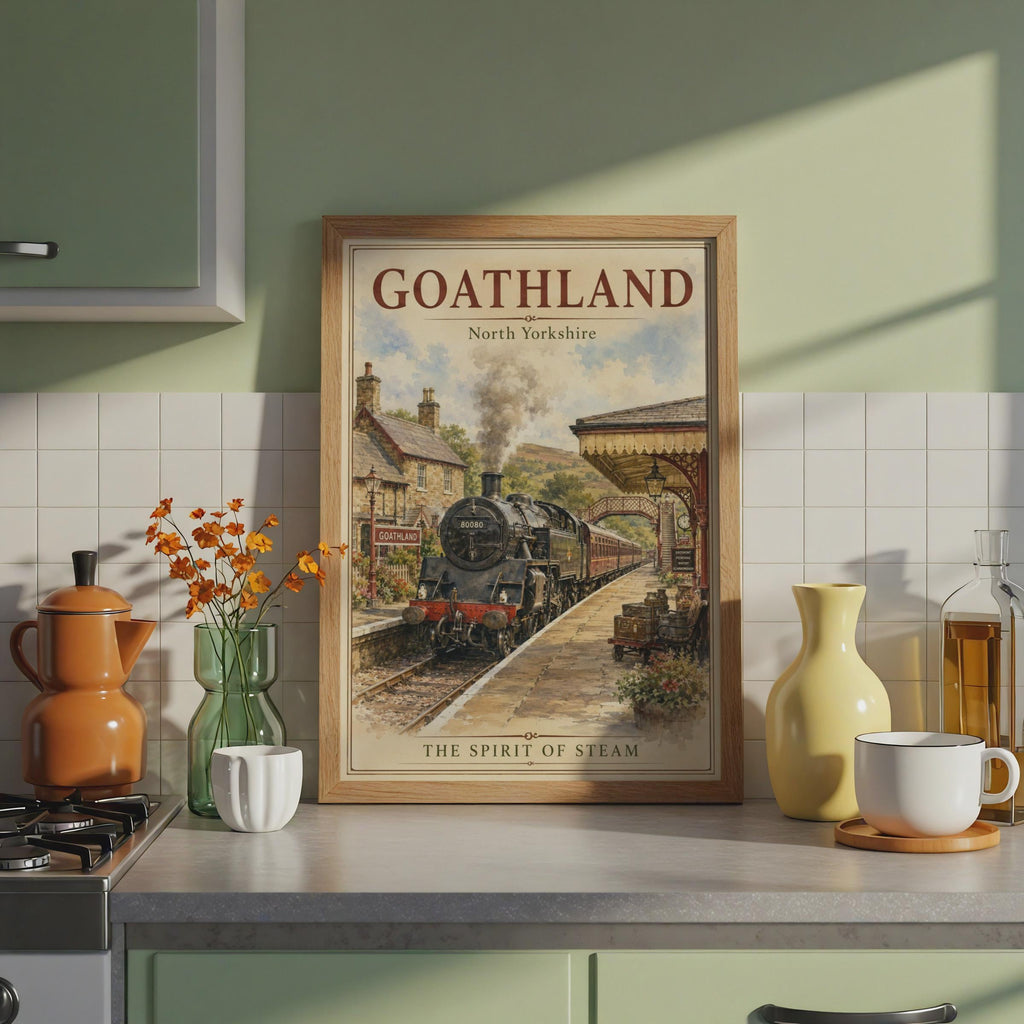 Goathland Steam Train Poster, North Yorkshire Railway Wall Art, Vintage Travel Print