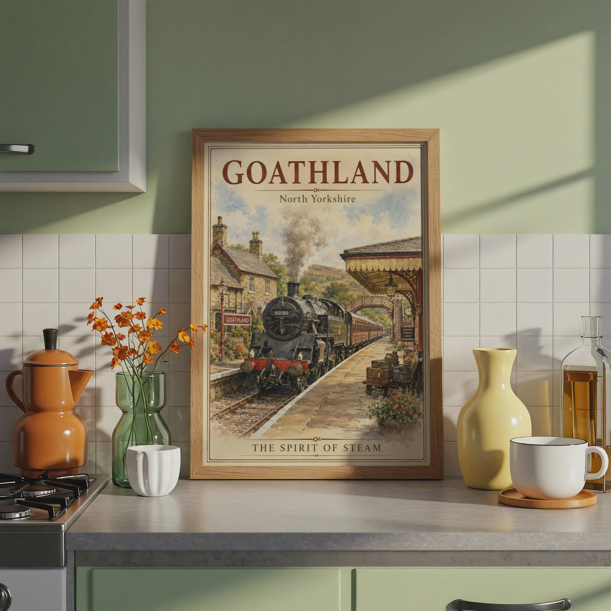 Goathland Steam Train Poster, North Yorkshire Railway Wall Art, Vintage Travel Print