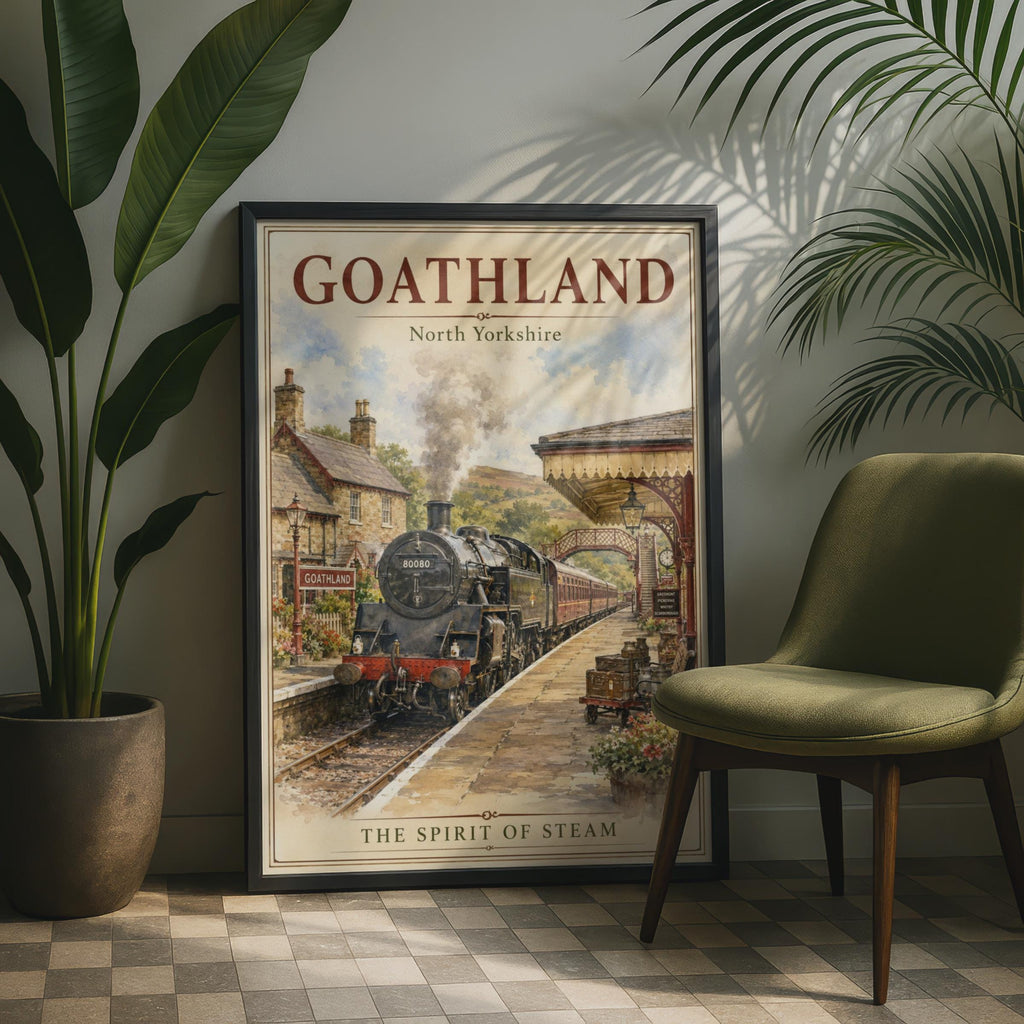 Goathland Steam Train Poster, North Yorkshire Railway Wall Art, Vintage Travel Print