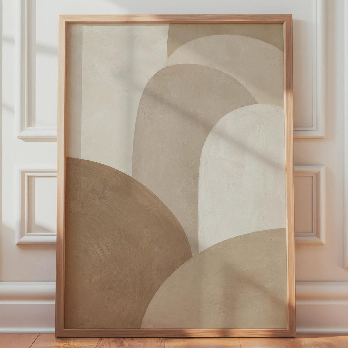Abstract Arch Poster, Beige Geometric Wall Art, Neutral Boho Print, Earthy Tones Home Decor