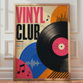 Retro Vinyl Club Poster, Mid-Century Modern Music Room Art (A4 Print)