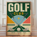 Retro Golf Club Poster, Mid-Century Sports Wall Art Print (A4)