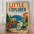 Little Explorer Adventure Poster, Hiking Camping Print, Mountain Nature Wall Art (Physical Print)