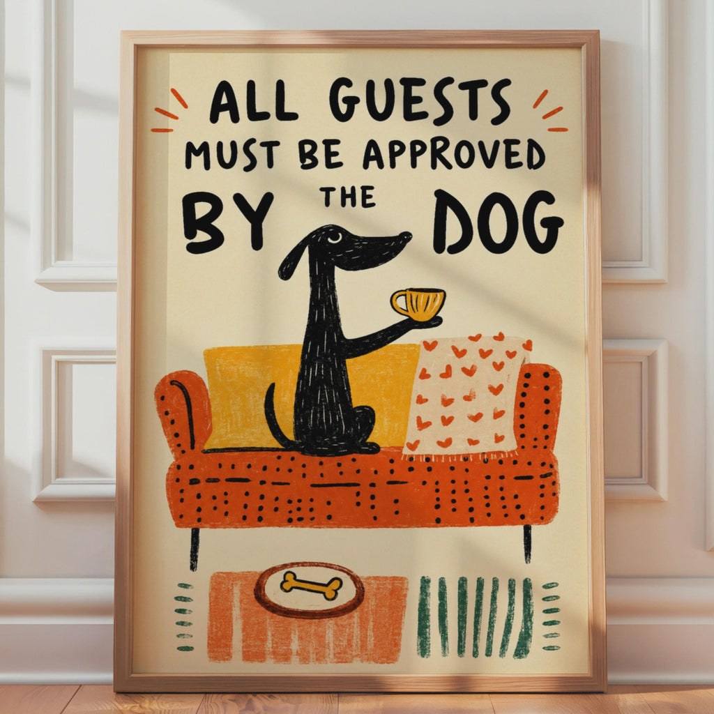 Funny Dachshund Wall Art, Dog Lover Gift, Quirky Home Decor Print
