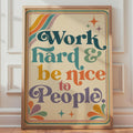 Retro Quote Poster, 70s Typography Wall Art, Motivational Office Print, Boho Decor