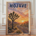 Mojave Desert Watercolor Poster, Joshua Tree Sunset, Wide Open Spaces (Print)
