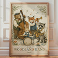 Woodland Band Poster, Forest Animals Jazz Print, Nursery Wall Art