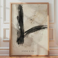 Stone & Ink Abstract Poster, Japanese Brush Stroke Art, Wabi Sabi Wall Decor (A4 Series)