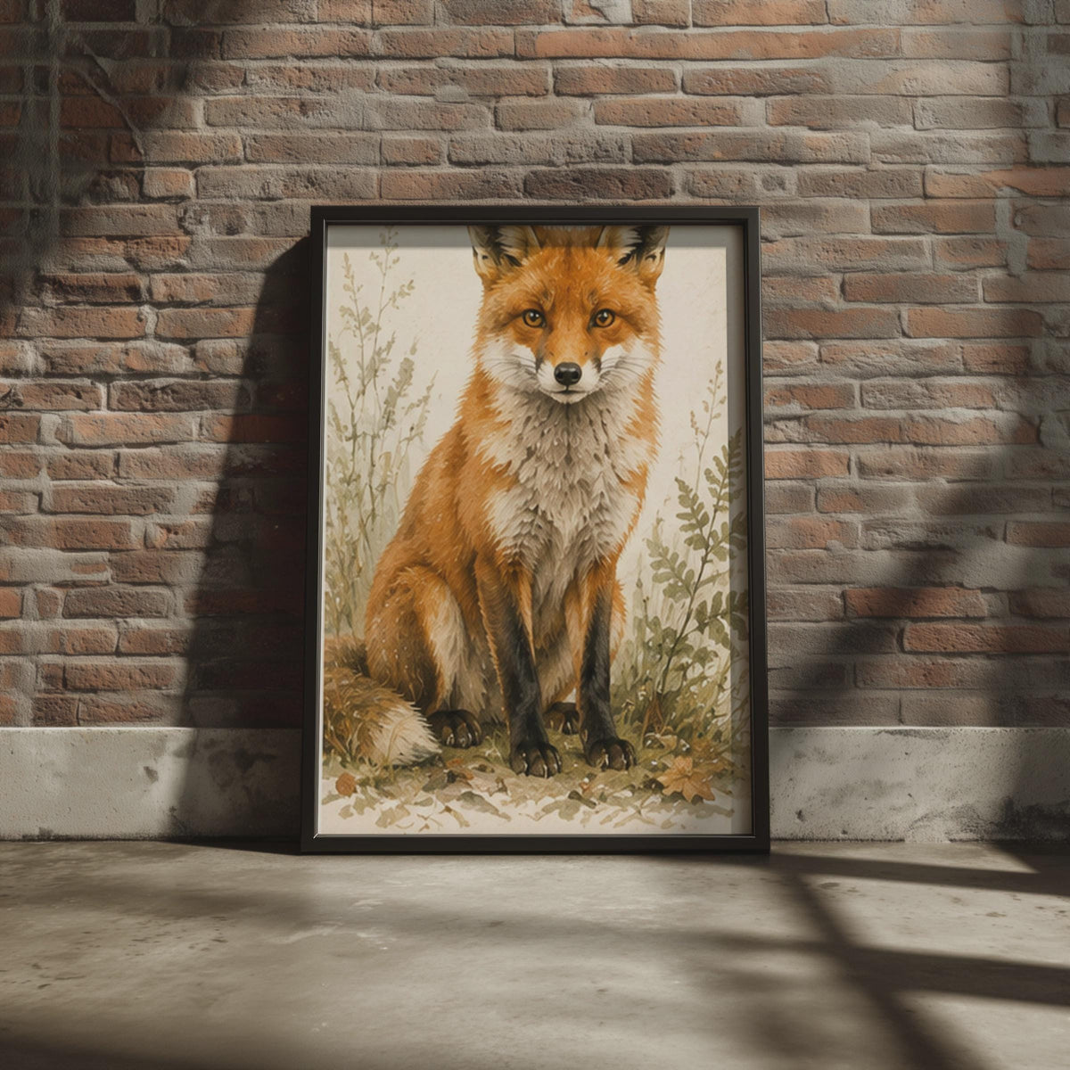 Red Fox Watercolour Print, British Wildlife Wall Art, Woodland Animal Poster (300 DPI)