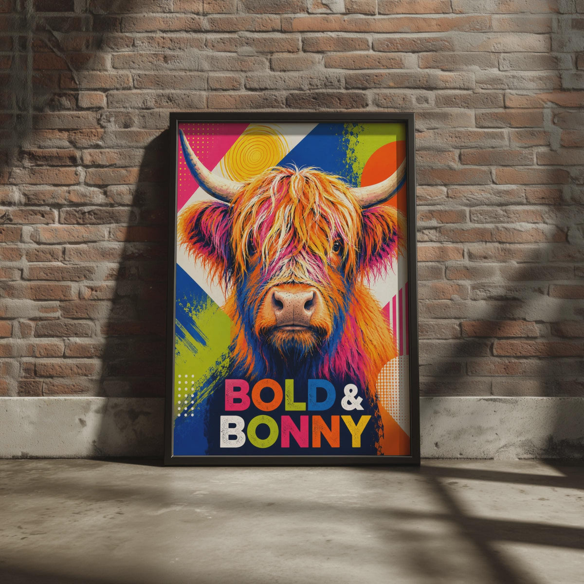 Bold Bonny Highland Cow Pop Art Print, Colorful Scottish Wall Decor