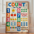 Count With Me Numbers Poster, 1-10 Learning Wall Art, Nursery Decor