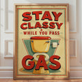 Retro Bathroom Poster, Vintage Toilet Humor, Mid-Century Wall Art (A4)