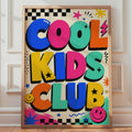 Children Club Poster, Retro Bold Typography, Playroom Decor  Print