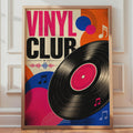 Retro Vinyl Club Poster, Bold LP Record Art, Music Room Decor (Print)