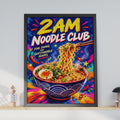 2AM Noodle Club Ramen Poster, Pop Art Kitchen Wall Art (Print)