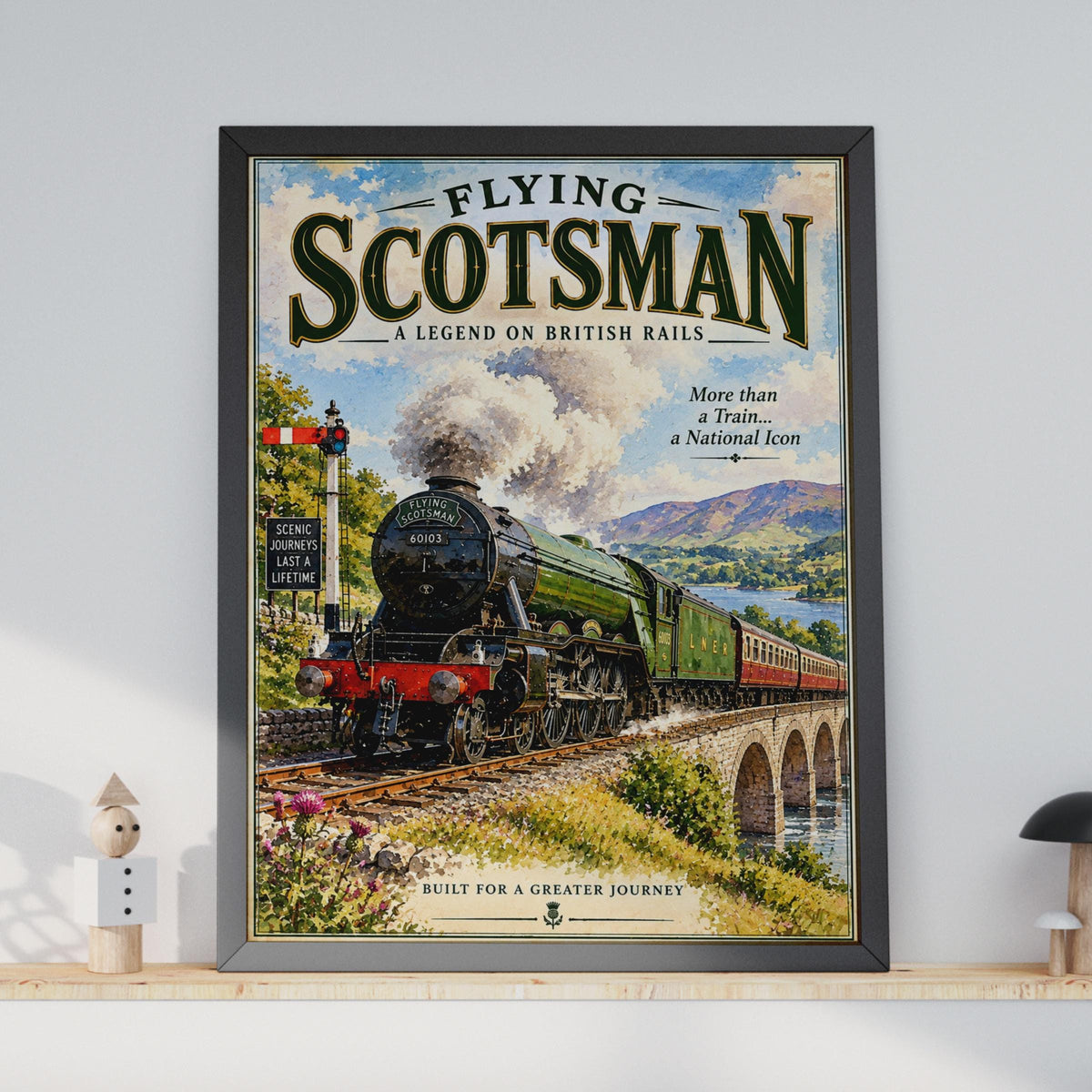 Flying Scotsman LNER Steam Train Poster, Vintage Railway Art Print (60103)