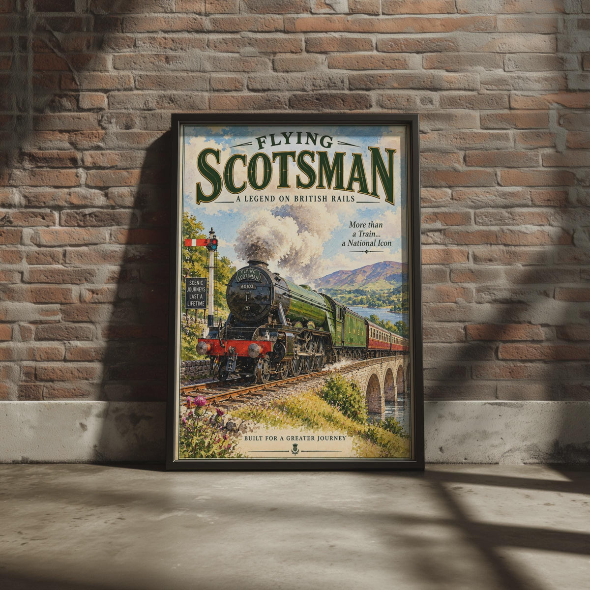 Flying Scotsman LNER Steam Train Poster, Vintage Railway Art Print (60103)