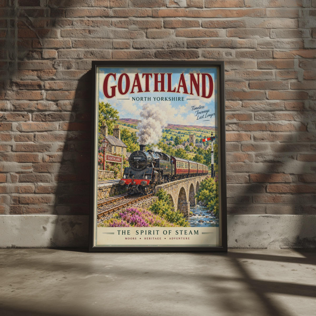 Goathland North Yorkshire Steam Train Poster, Vintage Travel Art, Heritage Railway Print