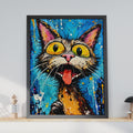 Bold Pop Art Cat Print, Vibrant Feline Portrait, Quirky Wall Decor (Digital Download)