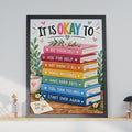 It Is Okay To Be Yourself Poster, Mental Health Affirmation Wall Art (Printed)