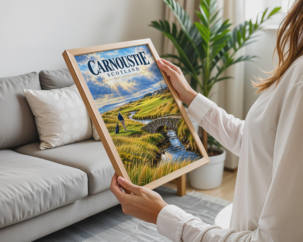 Carnoustie Scotland Golf Course Poster, Links Wall Art, Vintage Style Print