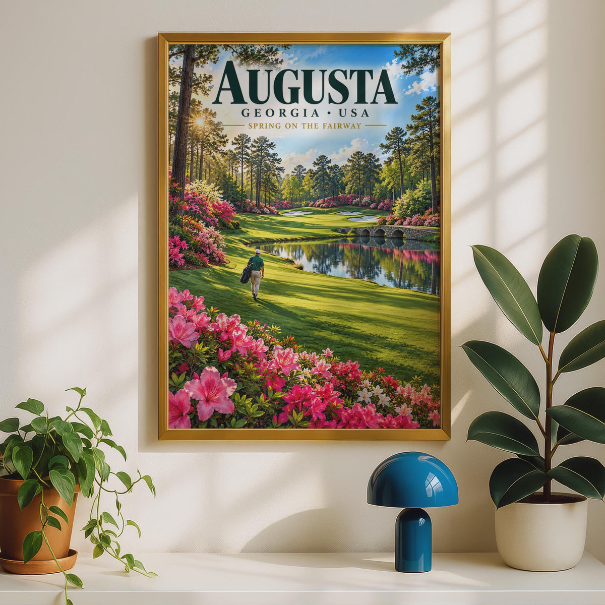 Augusta Georgia Golf Course Poster, Spring Fairway Azalea Art Print (Digital Download)