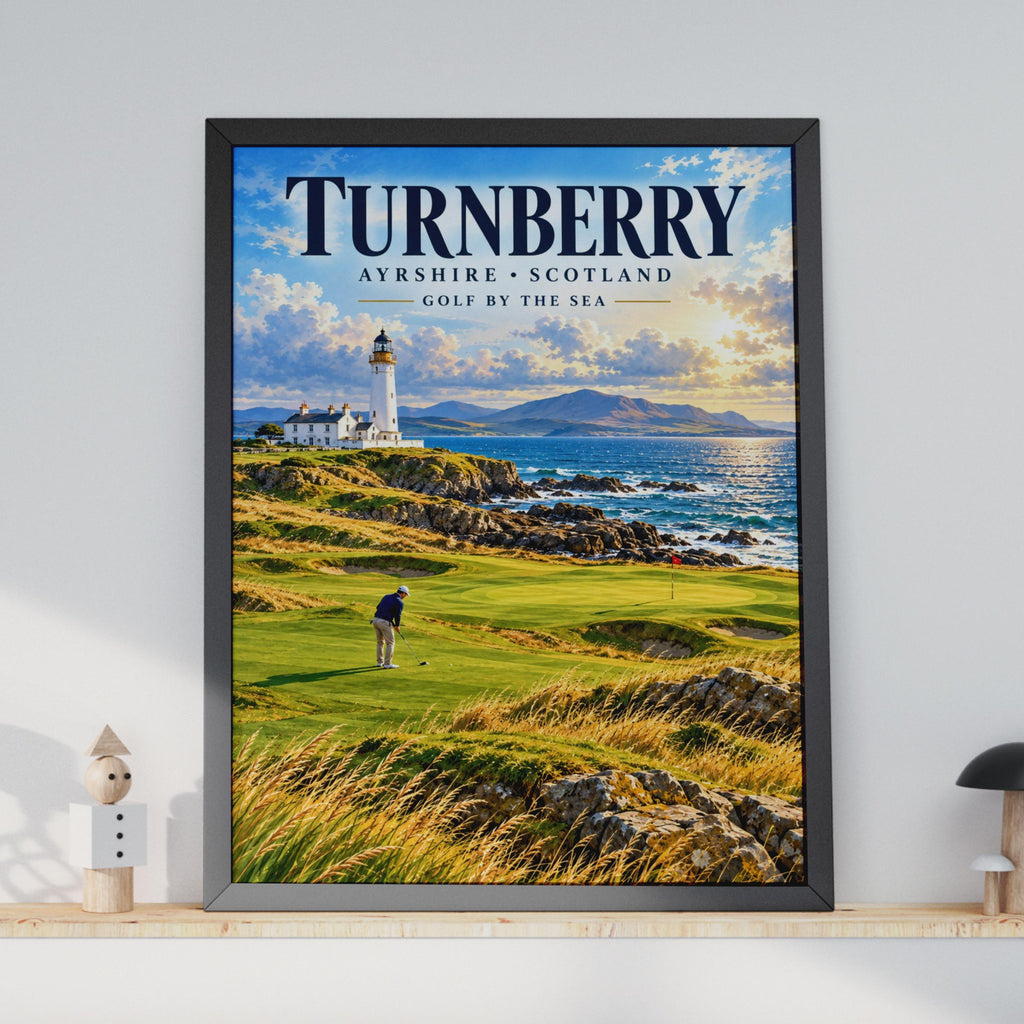 Turnberry Golf Course Poster, Ayrshire Scotland Lighthouse Coastal Art (Printed)