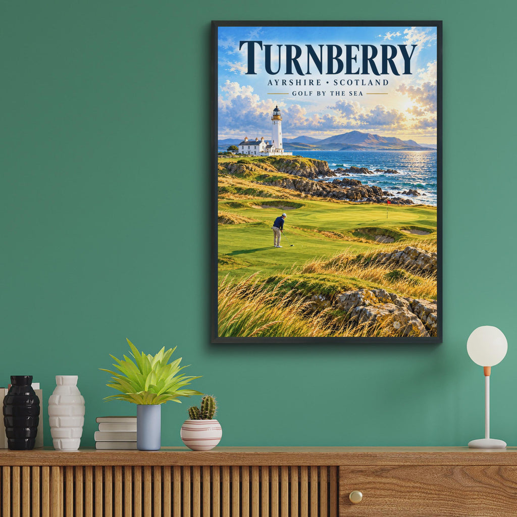 Turnberry Golf Course Poster, Ayrshire Scotland Lighthouse Coastal Art (Printed)