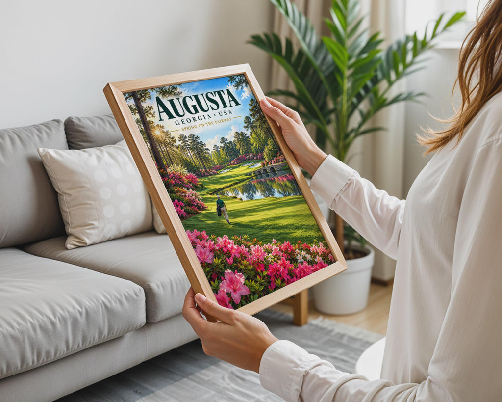 Augusta Georgia Golf Course Poster, Spring Fairway Azalea Art Print (Digital Download)