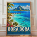 Bora Bora Travel Poster, French Polynesia Paradise Wall Art (Print)