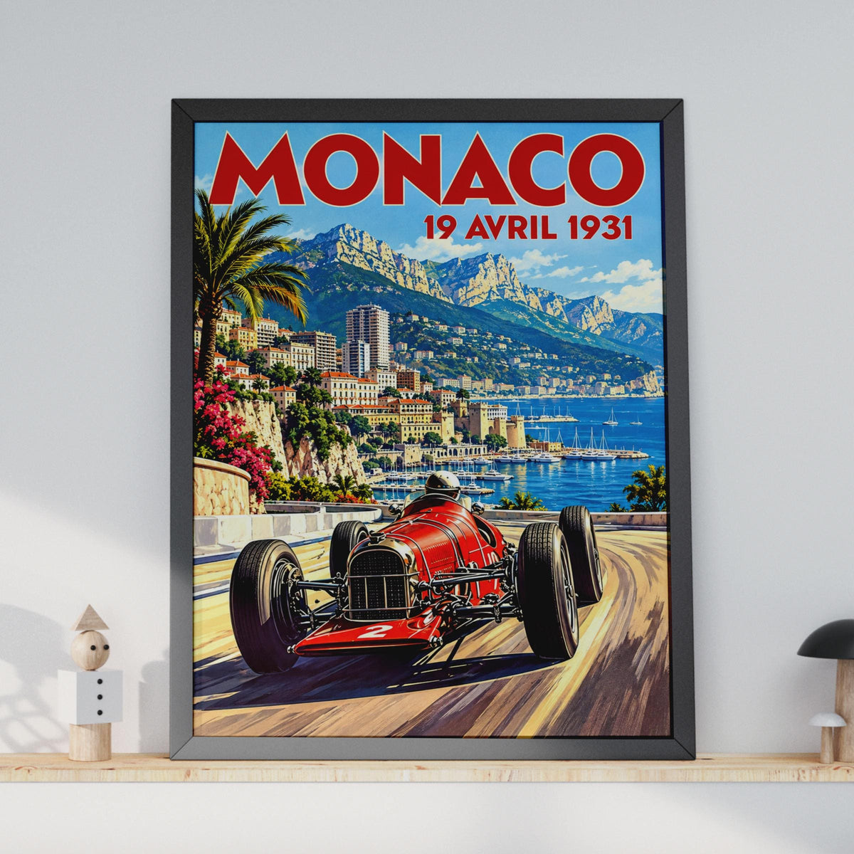 1931 Monaco Grand Prix Racing Poster, Retro Formula One Art Print (A4)