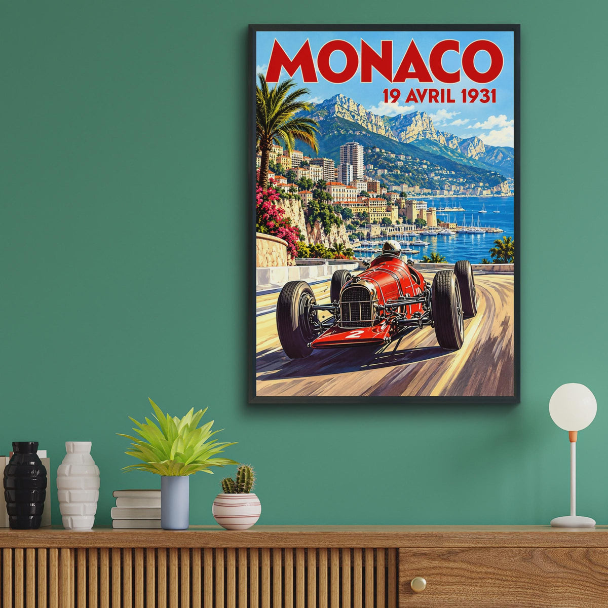 1931 Monaco Grand Prix Racing Poster, Retro Formula One Art Print (A4)